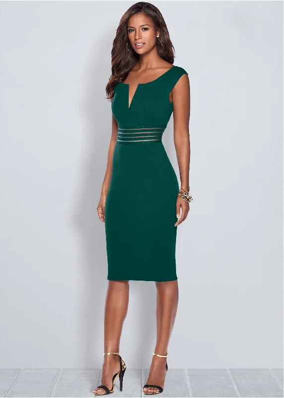 Waist detail dress - teal