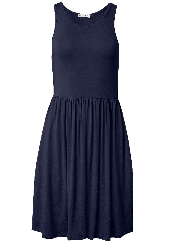 A-line casual dress - Navy