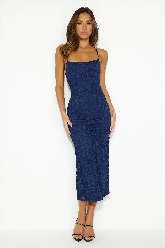 Online Love Lace Midi Dress Navy