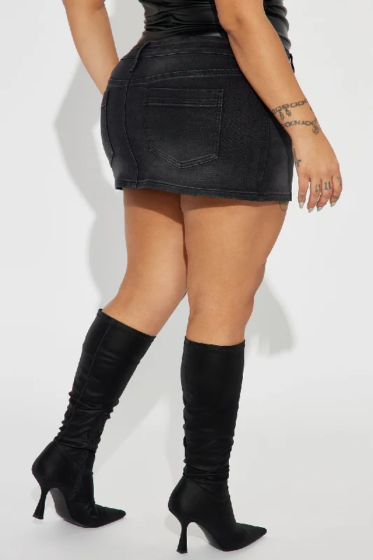 The OG Denim Micro Mini Skirt - Black Wash