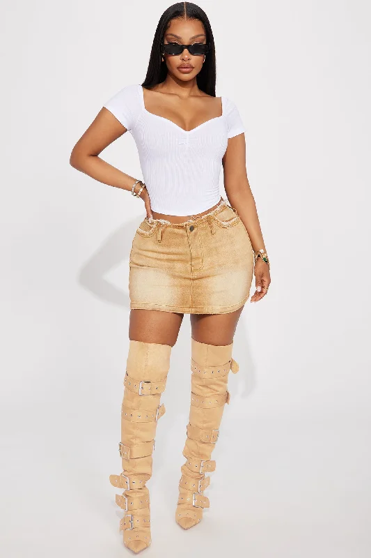 Wasted On You Micro Mini Skirt - Khaki