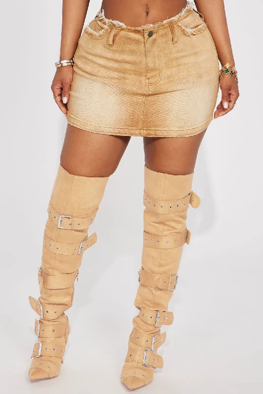 Wasted On You Micro Mini Skirt - Khaki