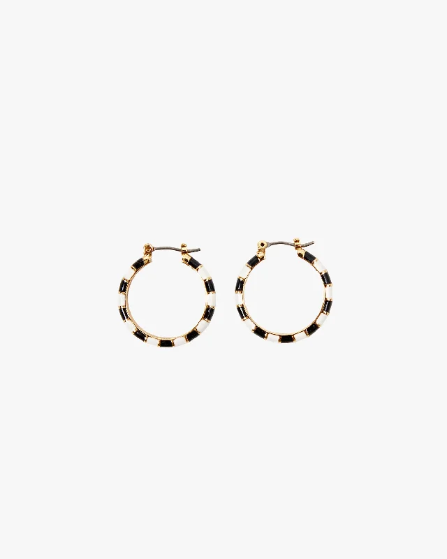 Enamel Stripe Hoop Earrings